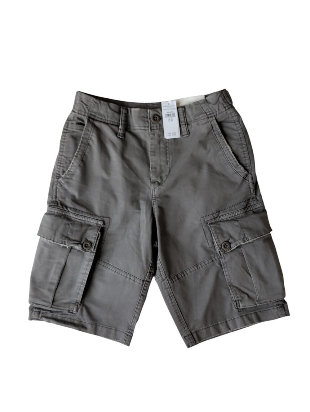 NWT American Eagle Outfitters Flex Classic Lived-In Cargo Shorts Waist 26 Gray